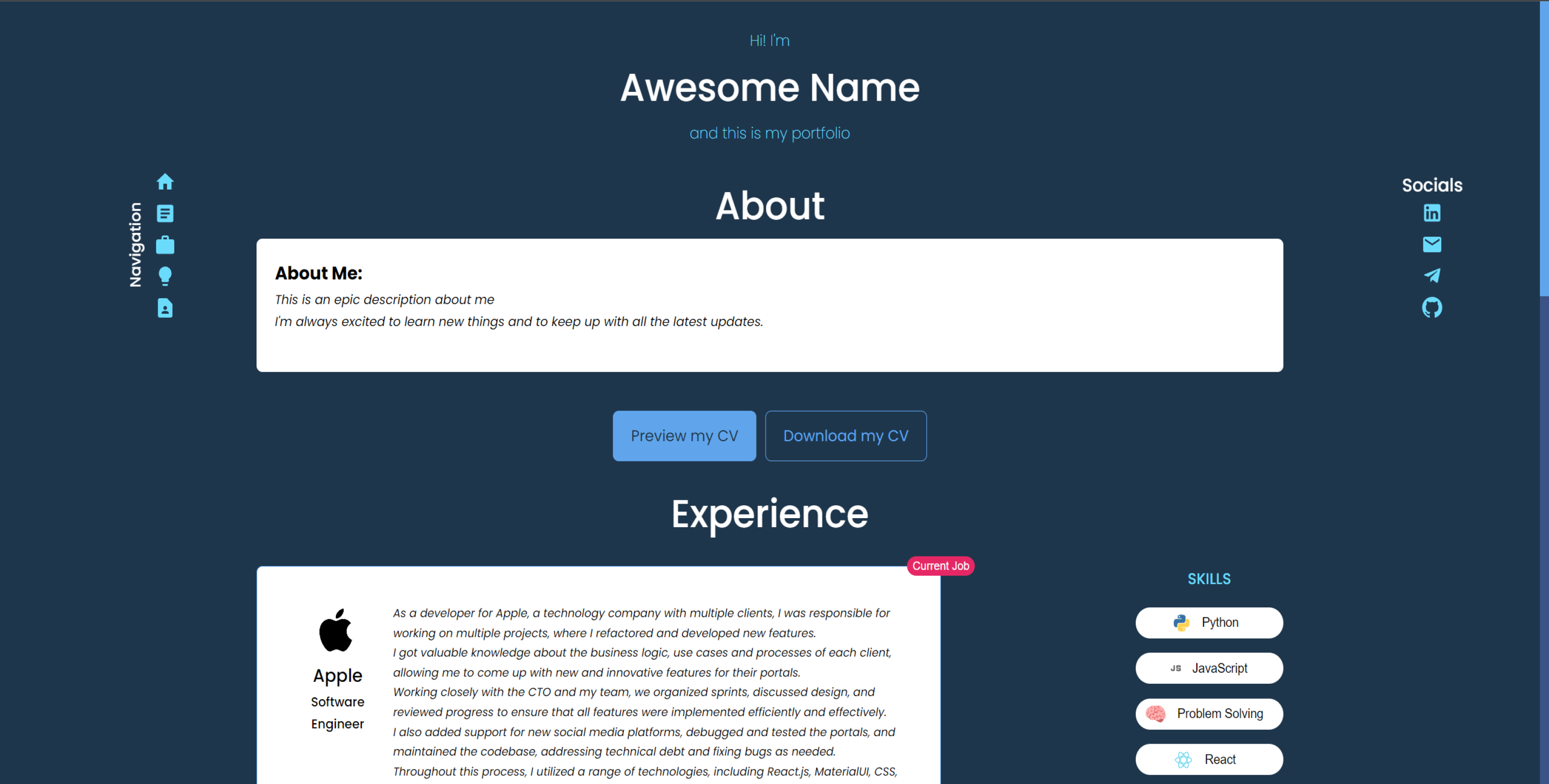 Portfolio Templates